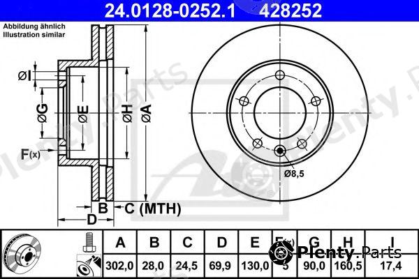  ATE part 24.0128-0252.1 (24012802521) Brake Disc