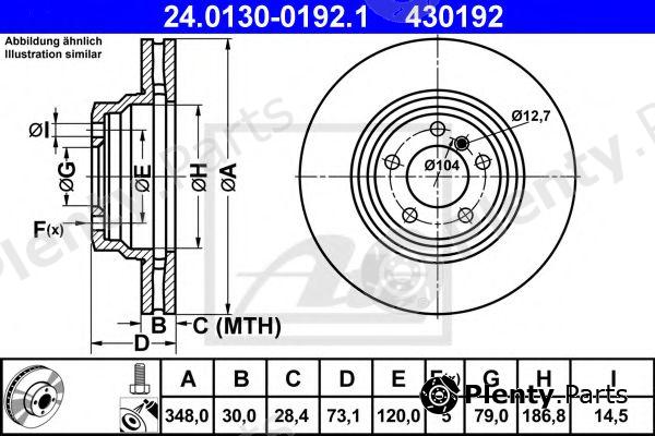  ATE part 24.0130-0192.1 (24013001921) Brake Disc
