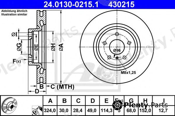  ATE part 24.0130-0215.1 (24013002151) Brake Disc