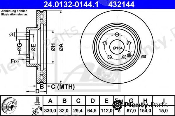  ATE part 24.0132-0144.1 (24013201441) Brake Disc