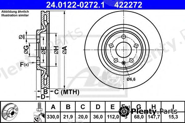  ATE part 24.0122-0272.1 (24012202721) Brake Disc