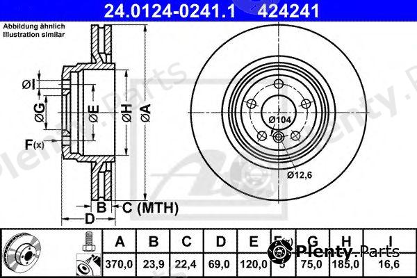  ATE part 24.0124-0241.1 (24012402411) Brake Disc