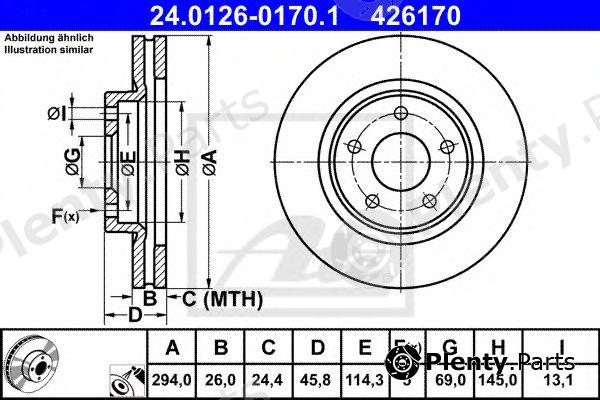  ATE part 24.0126-0170.1 (24012601701) Brake Disc