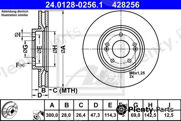  ATE part 24.0128-0256.1 (24012802561) Brake Disc