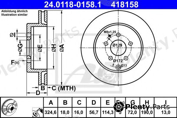  ATE part 24.0118-0158.1 (24011801581) Brake Disc