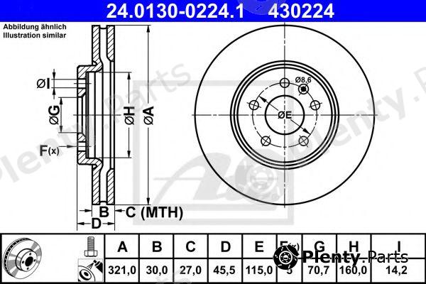  ATE part 24.0130-0224.1 (24013002241) Brake Disc
