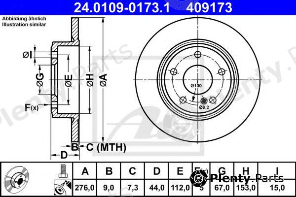  ATE part 24.0109-0173.1 (24010901731) Brake Disc