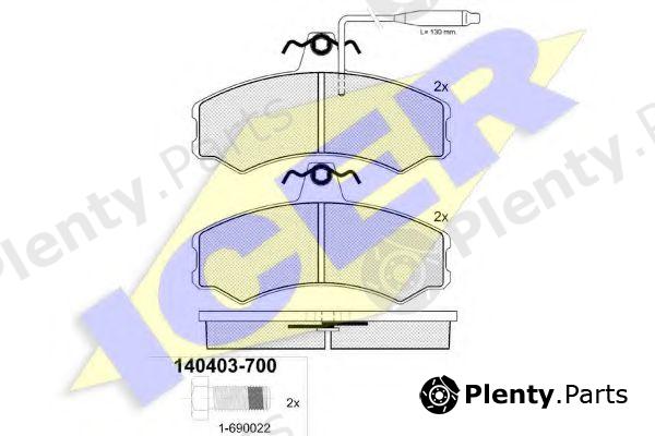  ICER part 140403 Brake Pad Set, disc brake
