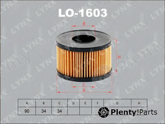  LYNXauto part LO-1603 (LO1603) Oil Filter