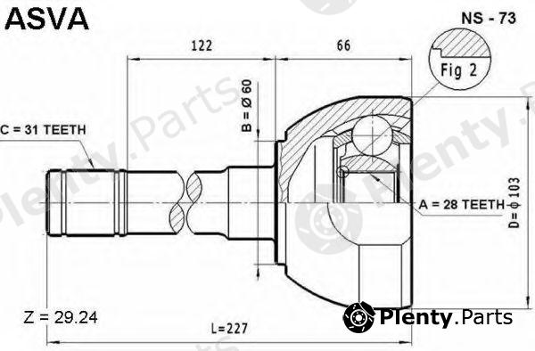  ASVA part NS73 Joint Kit, drive shaft