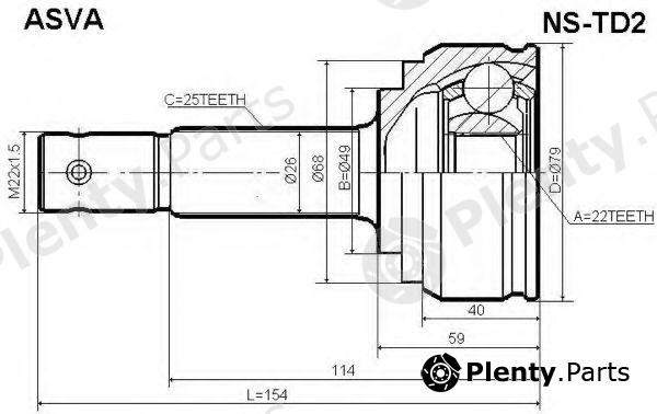  ASVA part NS-TD2 (NSTD2) Joint Kit, drive shaft