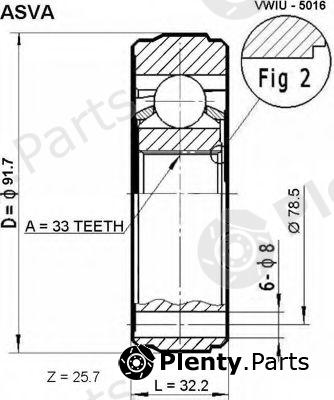  ASVA part VWIU5016 Joint Kit, drive shaft