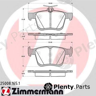  ZIMMERMANN part 25008.165.1 (250081651) Brake Pad Set, disc brake