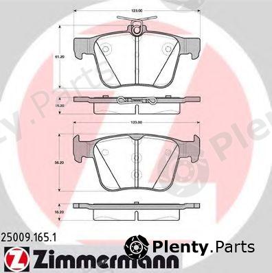  ZIMMERMANN part 25009.165.1 (250091651) Brake Pad Set, disc brake