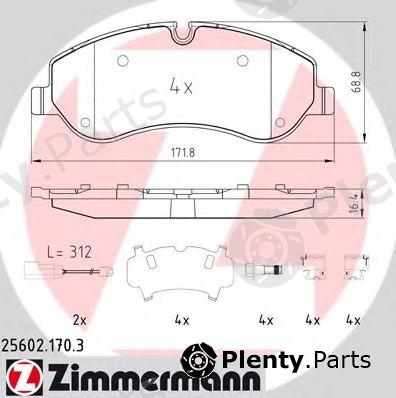  ZIMMERMANN part 25602.170.3 (256021703) Brake Pad Set, disc brake