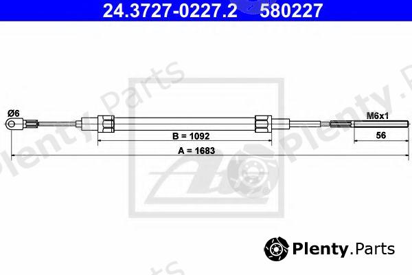  ATE part 24.3727-0227.2 (24372702272) Cable, parking brake