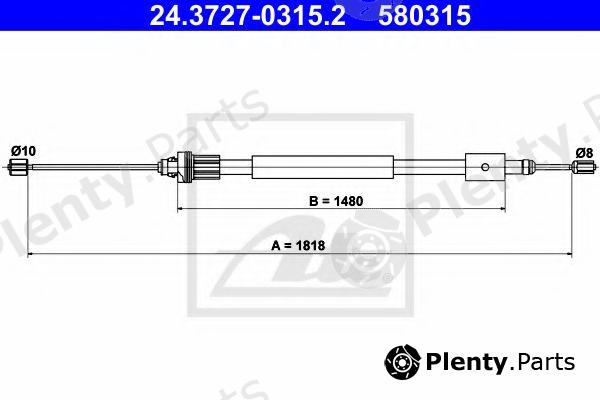  ATE part 24.3727-0315.2 (24372703152) Cable, parking brake