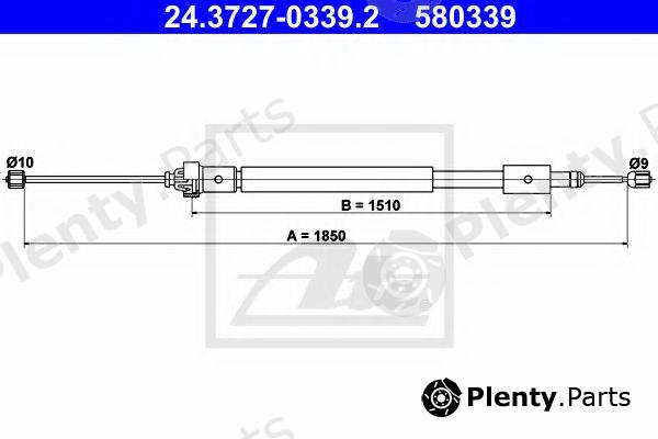  ATE part 24.3727-0339.2 (24372703392) Cable, parking brake