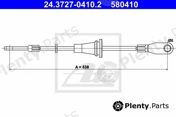  ATE part 24.3727-0410.2 (24372704102) Cable, parking brake