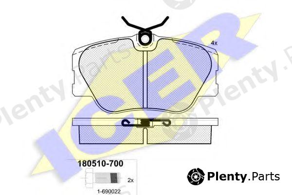  ICER part 180510 Brake Pad Set, disc brake