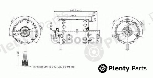  BOSCH part F006B10274 Electric Motor, interior blower