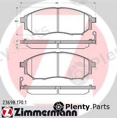  ZIMMERMANN part 23698.170.1 (236981701) Brake Pad Set, disc brake