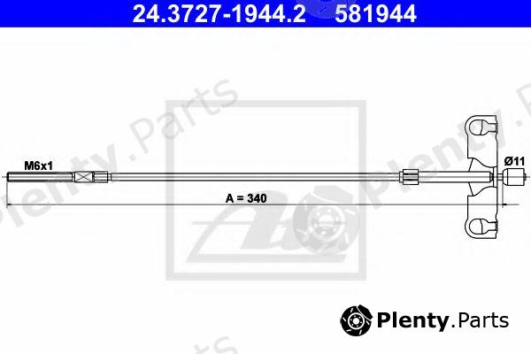  ATE part 24.3727-1944.2 (24372719442) Cable, parking brake
