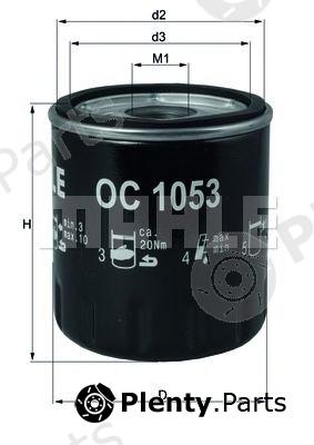  MAHLE ORIGINAL part OC1053 Oil Filter