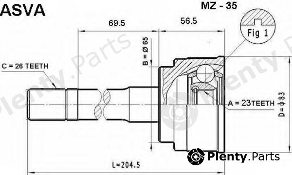  ASVA part MZ35 Joint Kit, drive shaft