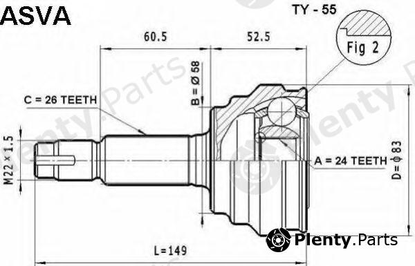  ASVA part TY55 Joint Kit, drive shaft