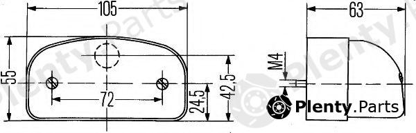  HELLA part 2KA001386-281 (2KA001386281) Licence Plate Light