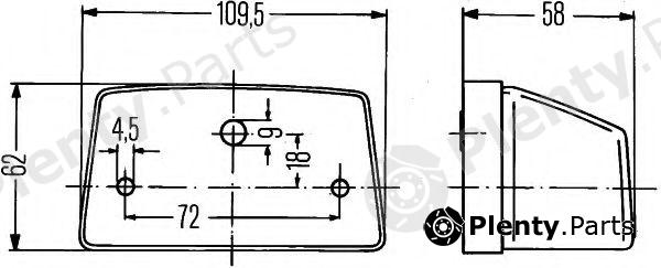  HELLA part 2KA003389-211 (2KA003389211) Licence Plate Light