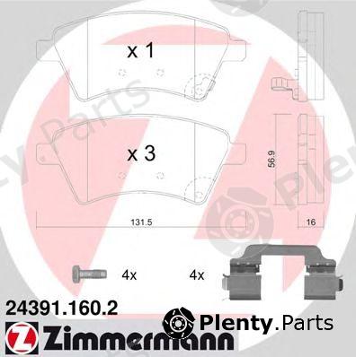  ZIMMERMANN part 24391.160.2 (243911602) Brake Pad Set, disc brake