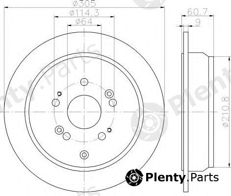  HELLA part 8DD355118-901 (8DD355118901) Brake Disc