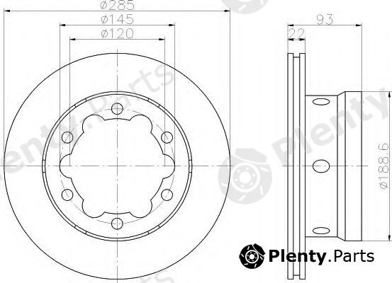  HELLA part 8DD355105-811 (8DD355105811) Brake Disc