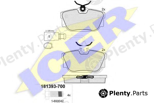  ICER part 181393 Brake Pad Set, disc brake