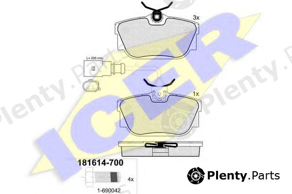  ICER part 181614 Brake Pad Set, disc brake