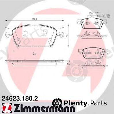  ZIMMERMANN part 24623.180.2 (246231802) Brake Pad Set, disc brake