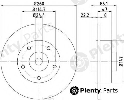  HELLA part 8DD355120-101 (8DD355120101) Brake Disc