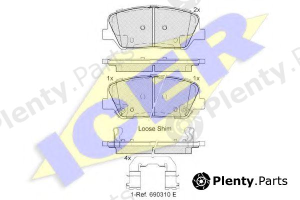  ICER part 182102 Brake Pad Set, disc brake