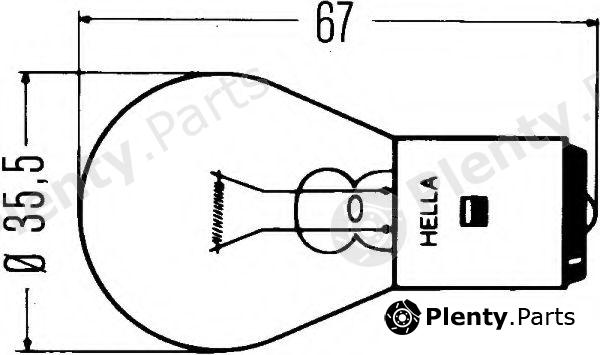  HELLA part 8GA002083-251 (8GA002083251) Bulb, worklight; Bulb, rear fog light; Bulb, reverse light; Bulb; Bulb, worklight; Bulb, rear fog light; Bulb, reverse light