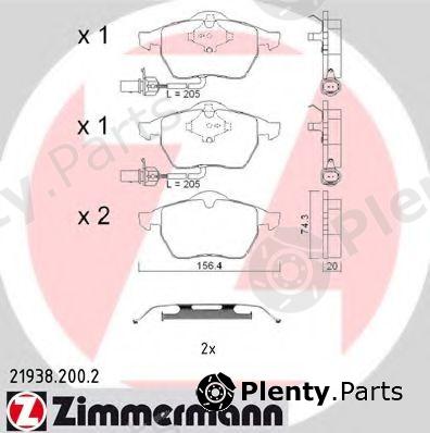  ZIMMERMANN part 21938.200.2 (219382002) Brake Pad Set, disc brake