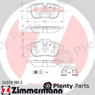  ZIMMERMANN part 24559.180.2 (245591802) Brake Pad Set, disc brake
