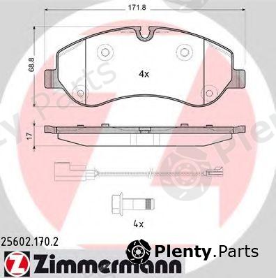  ZIMMERMANN part 25602.170.2 (256021702) Brake Pad Set, disc brake