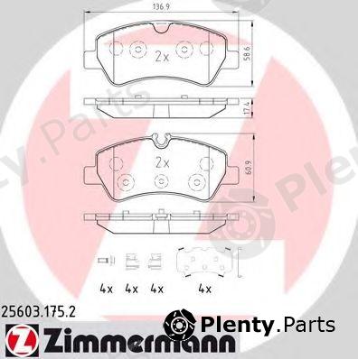  ZIMMERMANN part 25603.175.2 (256031752) Brake Pad Set, disc brake