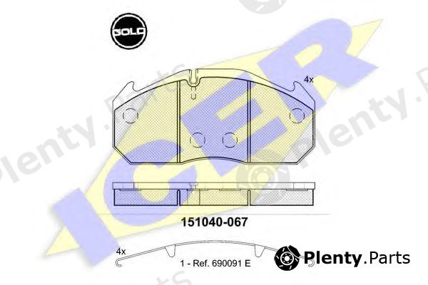  ICER part 151040-067 (151040067) Brake Pad Set, disc brake
