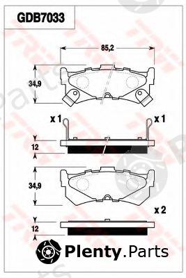  TRW part GDB7033 Brake Pad Set, disc brake