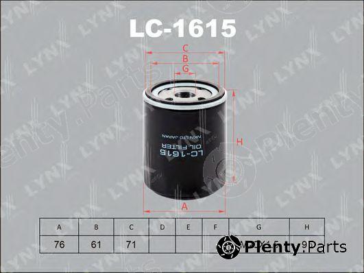  LYNXauto part LC-1615 (LC1615) Oil Filter