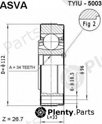  ASVA part TYIU5003 Joint Kit, drive shaft