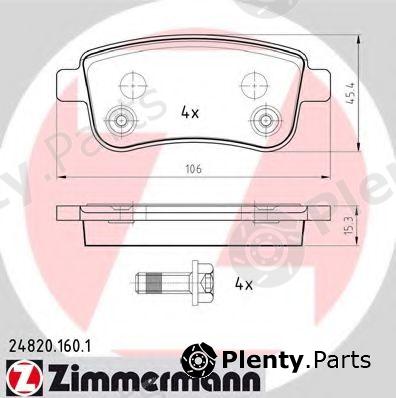  ZIMMERMANN part 24820.160.1 (248201601) Brake Pad Set, disc brake